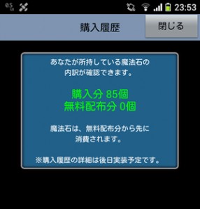 初魔法石購入！